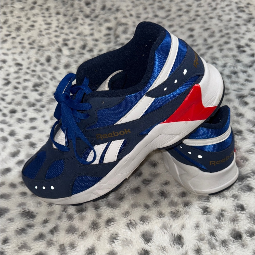 Reebok men’s Navy and Red Sneakers